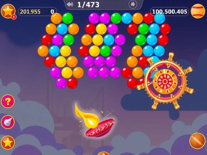 Bubble Shooter gameplay screenshot showing colorful bubbles